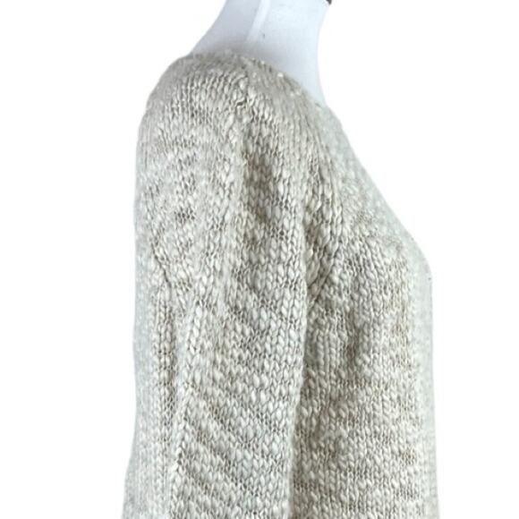 J. Jill Sweater Crew Neck Knit Cream Wool Alpaca Blend Pullover Women’s Large - Picture 7 of 10